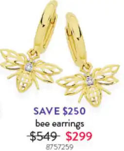 Goldmark bee earrings offer