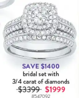 Goldmark bridal set with 3/4 carat of diamonds offer