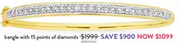 Goldmark bangle with 15 points of diamonds offer