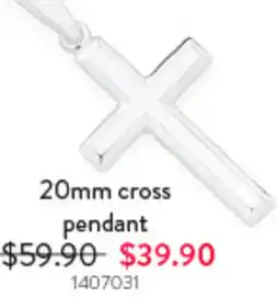 Goldmark 20mm cross pendant offer