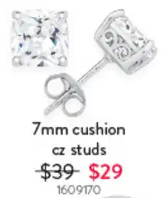 Goldmark 7mm cushion cz studs offer