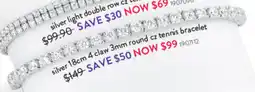 Goldmark silver 18cm 4 claw 3mm round cz tennis bracelet offer