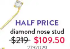 Goldmark diamond nose stud offer