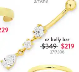 Goldmark cz belly bar offer