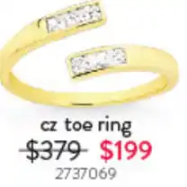 Goldmark cz toe ring offer