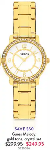 Goldmark Guess Melody, gold tone, crystal set offer