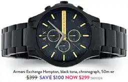 Goldmark Armani Exchange Hampton, black tone, chronograph, 50m wr offer