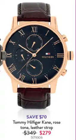Goldmark Tommy Hilfiger Kane, rose tone, leather strap offer
