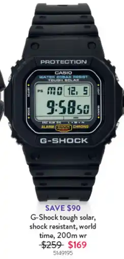 Goldmark G-Shock tough solar, shock resistant, world time, 200m wr offer