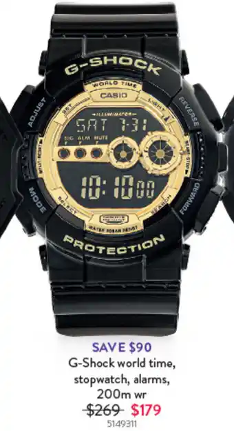 Goldmark G-Shock world time, stopwatch, alarms, 200m wr offer