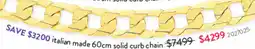 Goldmark italian made 55cm solid curb chain offer
