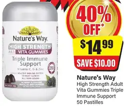 Chemist Discount Centre Nature's Way High Strength Adult Vita Gummies Triple Immune Support offer