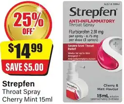 Chemist Discount Centre Strepfen Throat Spray Cherry Mint offer