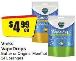 Vicks VapoDrops Butter or Original Menthol