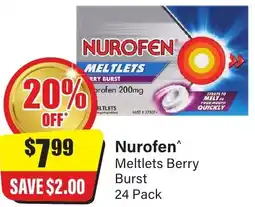 Chemist Discount Centre Nurofen Meltlets Berry Burst offer