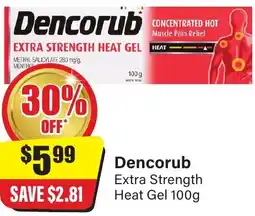 Chemist Discount Centre Dencorub Extra Strength Heat Gel offer