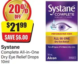 Chemist Discount Centre Systane Complete All-in-One Dry Eye Relief Drops offer