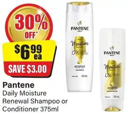Chemist Discount Centre Pantene Daily Moisture Renewal Shampoo or Conditioner offer