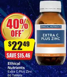 Chemist Discount Centre Ethical Nutrients Extra C Plus Zinc offer
