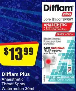 Chemist Discount Centre Difflam Plus Anaesthetic Throat Spray Watermelon offer