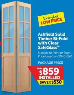 Doors Plus Ashfield Solid Timber Bi-Fold with Clear SafeGlass offer