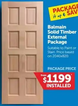 Doors Plus Balmain Solid Timber External Package offer