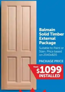 Doors Plus Balmain Solid Timber External Package offer