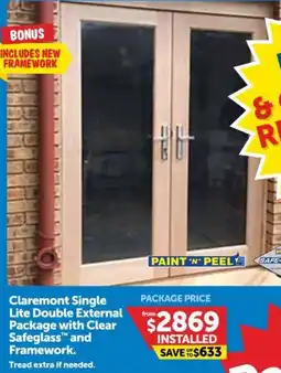 Doors Plus Claremont Single Lite Double External Package with Clear Safeglass and Framework. offer