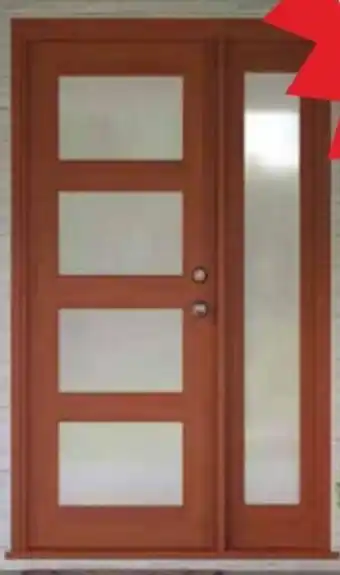 Doors Plus Eden Raw External Door and Side Panel Package with Translucent SafeGlass and Framework. offer