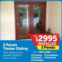 Doors Plus 2 Panels Timber Sliding offer