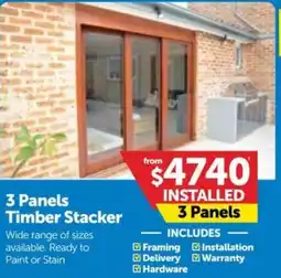 Doors Plus 3 Panels Timber Stacker offer