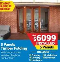 Doors Plus 3 Panels Timber Folding offer