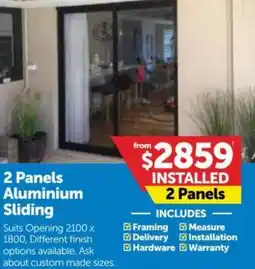 Doors Plus 2 Panels Aluminium Sliding offer
