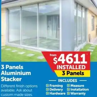 Doors Plus 3 Panels Aluminium Stacker offer