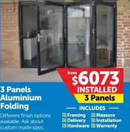 Doors Plus 3 Panels Aluminium Folding offer