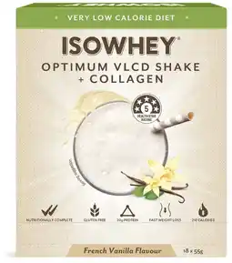 healthylife Isowhey VLCD & Collagen Shake French Vanilla 18 x 55g offer