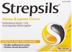 healthylife Strepsils Sore Throat Relief Honey & Lemon 16 Lozenges offer