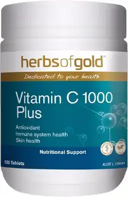 healthylife Herbs of Gold Vitamin C 1000 Plus 120 Tablets offer