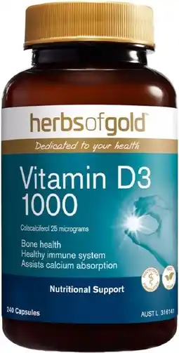 healthylife Herbs of Gold Vitamin D3 1000 240 Capsules offer