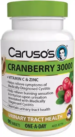 healthylife Caruso’s Natural Health Cranberry 30000 High Potency 90 Tablets offer