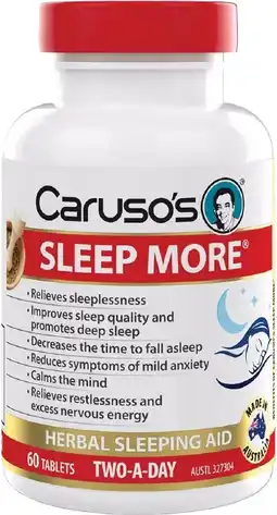 healthylife Caruso’s Natural Health Sleep More 60 Tablets offer
