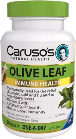 healthylife Caruso’s Natural Health Olive Leaf 60 Tablets offer