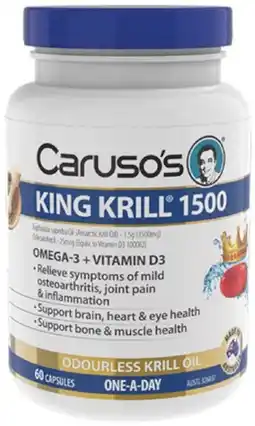 healthylife Caruso’s  Natural Health King Krill 1500mg 60 Capsules offer