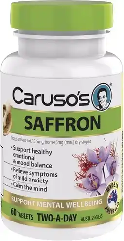 healthylife Caruso’s Natural Health Saffron 60 Tablets offer