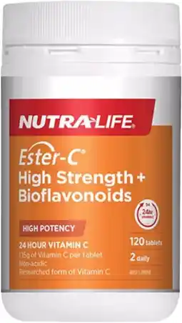 healthylife Nutra-Life Ester C High Strength + Bioflavonoids 120 Tablets offer