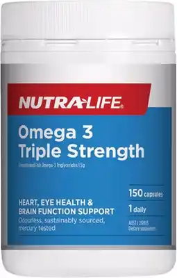 healthylife Nutra-Life Omega 3 Triple Strength 150 Capsules offer