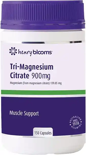 healthylife Henry Blooms Tri-Magnesium Citrate 900mg 150 Capsules offer