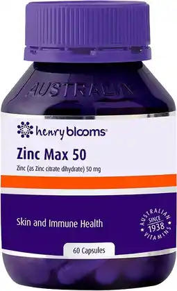 healthylife Henry Blooms Zinc Max 50mg 60 Capsules offer
