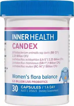 healthylife Inner Health Candex Womens Flora Balance Probiotics 30 Capsules offer