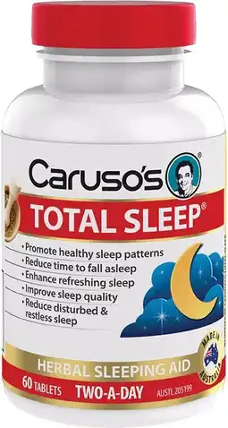 healthylife Caruso’s
Natural Health Total Sleep 60 Tablets offer